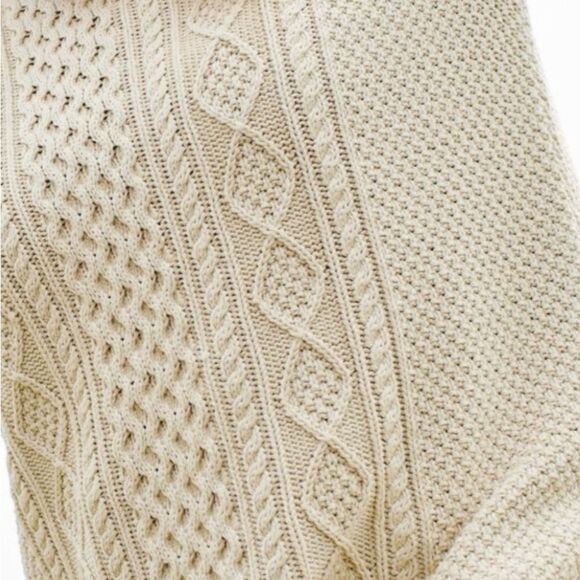 LL Bean Signature Cotton mauve Fisherman Tunic Sweater - Picture 5 of 8